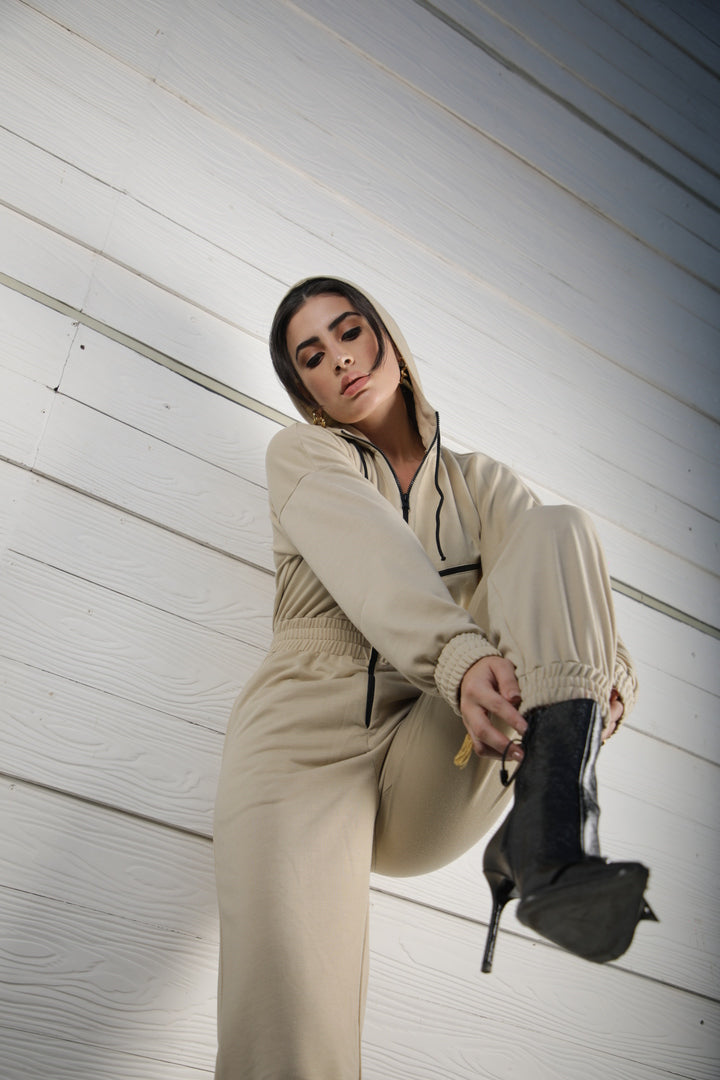 SLAY WINTER JUMPSUIT - (BEIGE)