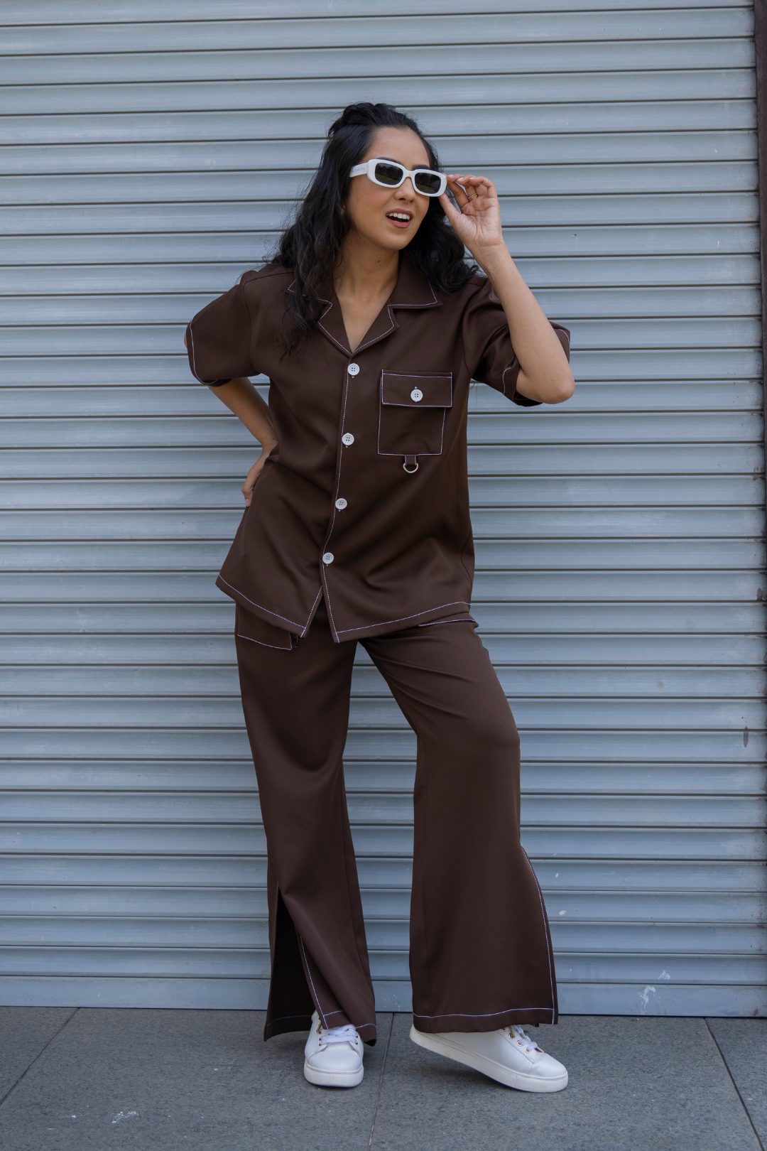 RAGER CO-ORD SET (BROWN) - WOMEN