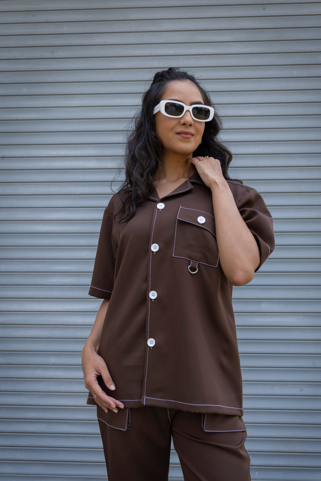 RAGER CO-ORD SET (BROWN) - WOMEN