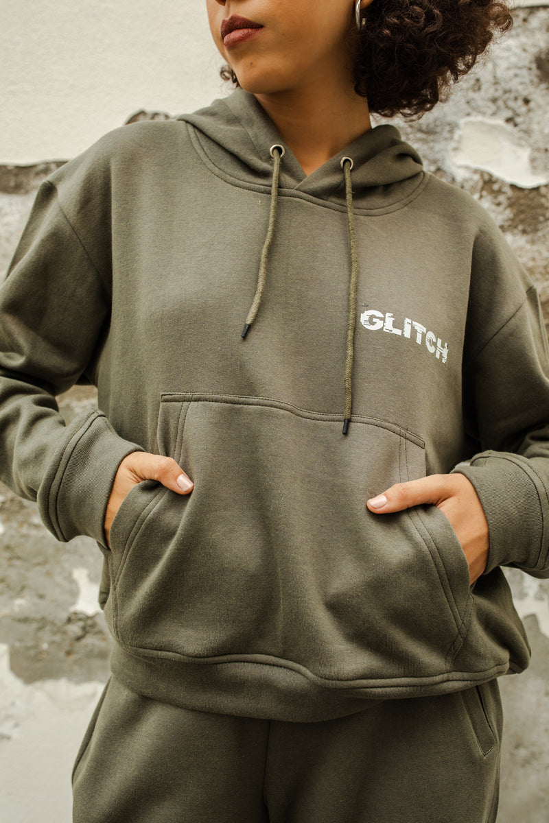 GLITCH HOODIE SET - GREEN (WOMEN)