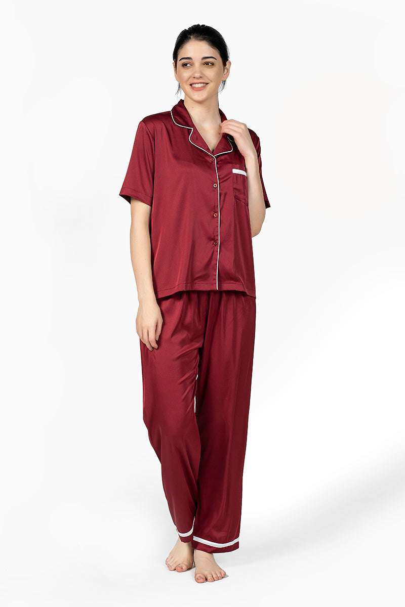 Knitnap Red Silk PJ Set