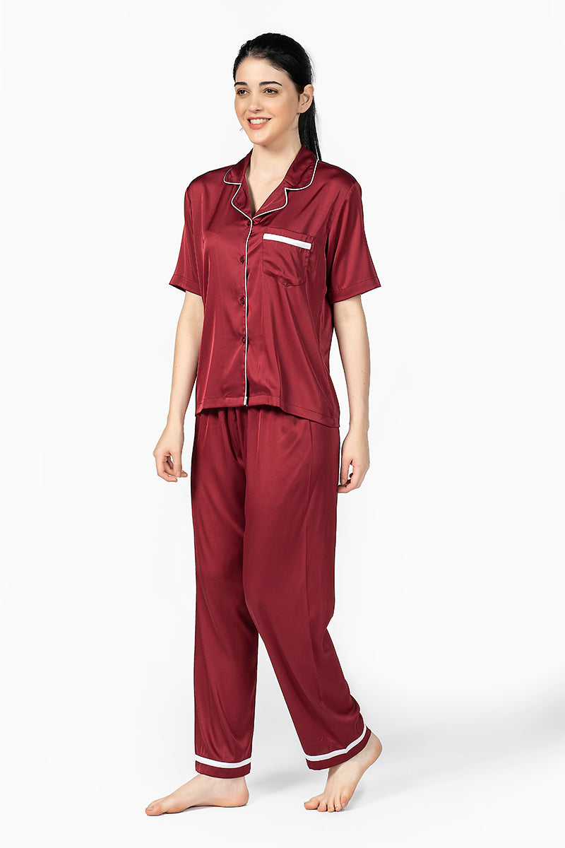 Knitnap Red Silk PJ Set