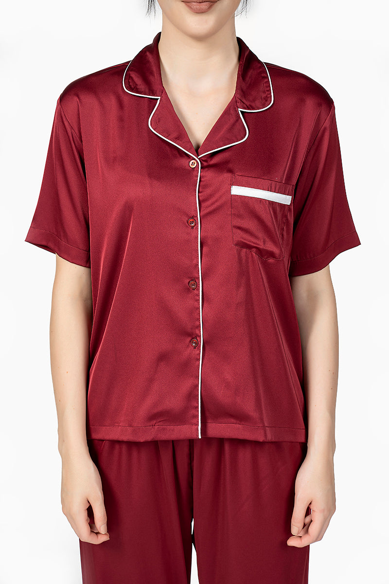 Knitnap Red Silk PJ Set