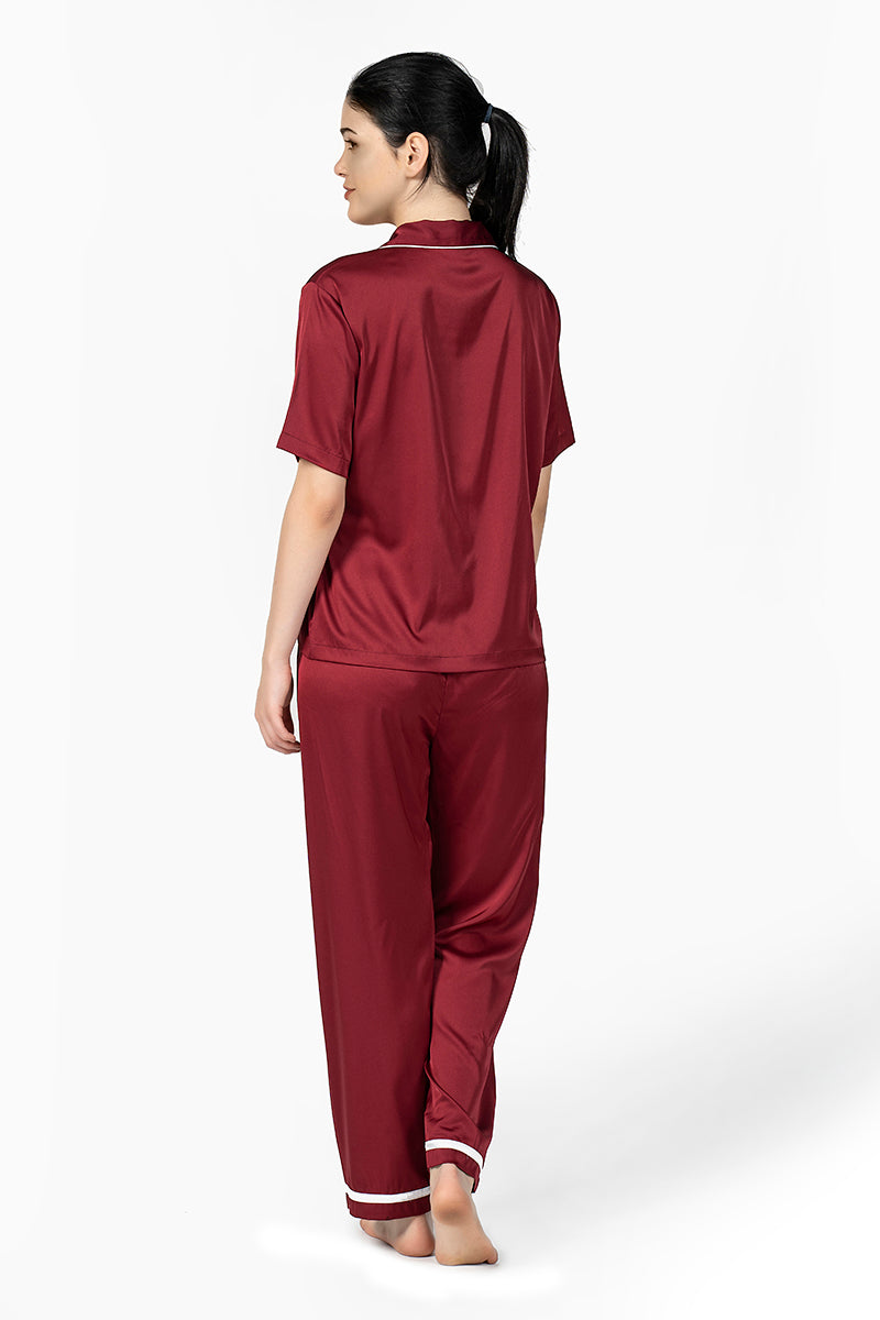 Knitnap Red Silk PJ Set