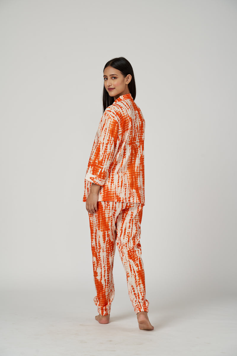 ORANGE TIE & DYE CO ORD SET